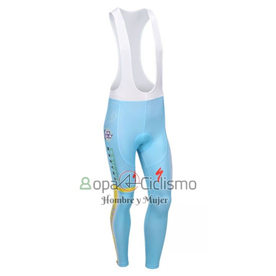 Astana Ropa Ciclismo Culotte Largo 2013 Mangas Largas Azul Claro